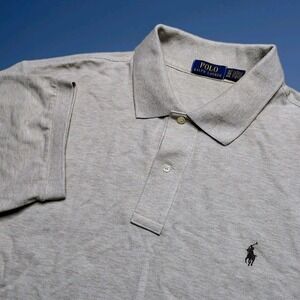 Polo Ralph Lauren Men Iconic Mesh Polo Shirt XLT Preppy Golf Casual Beige Office